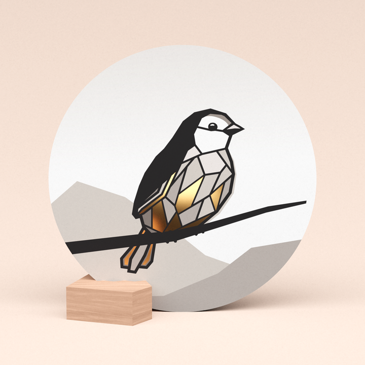 luxe ronde wenskaart mus met design kaartblokje  