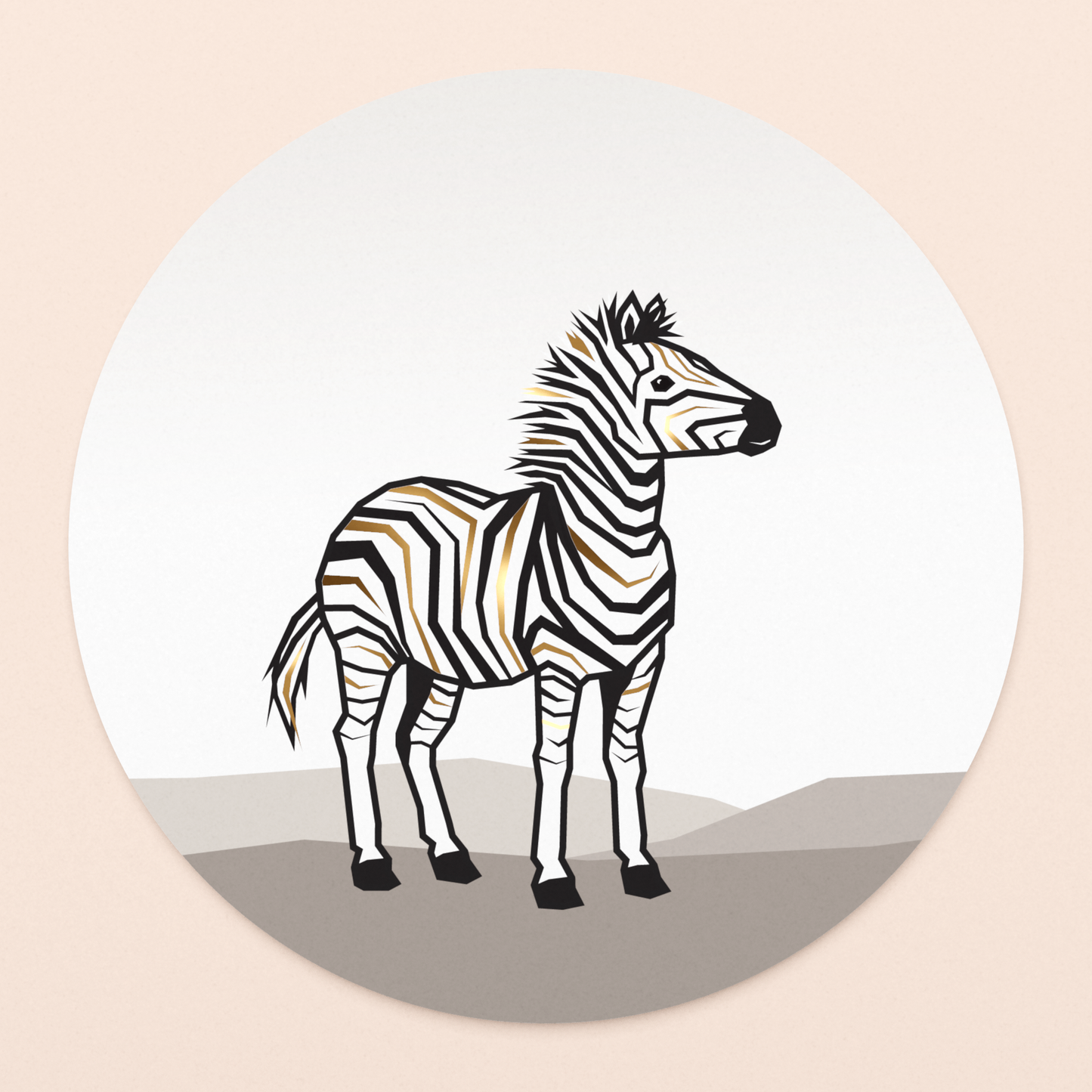 luxe kaart zebra met goud in vierkante envelop  