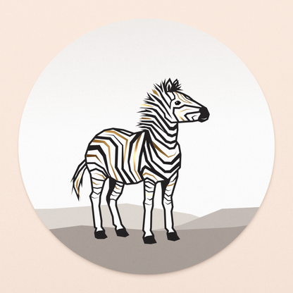 luxe kaart zebra met goud in vierkante envelop  