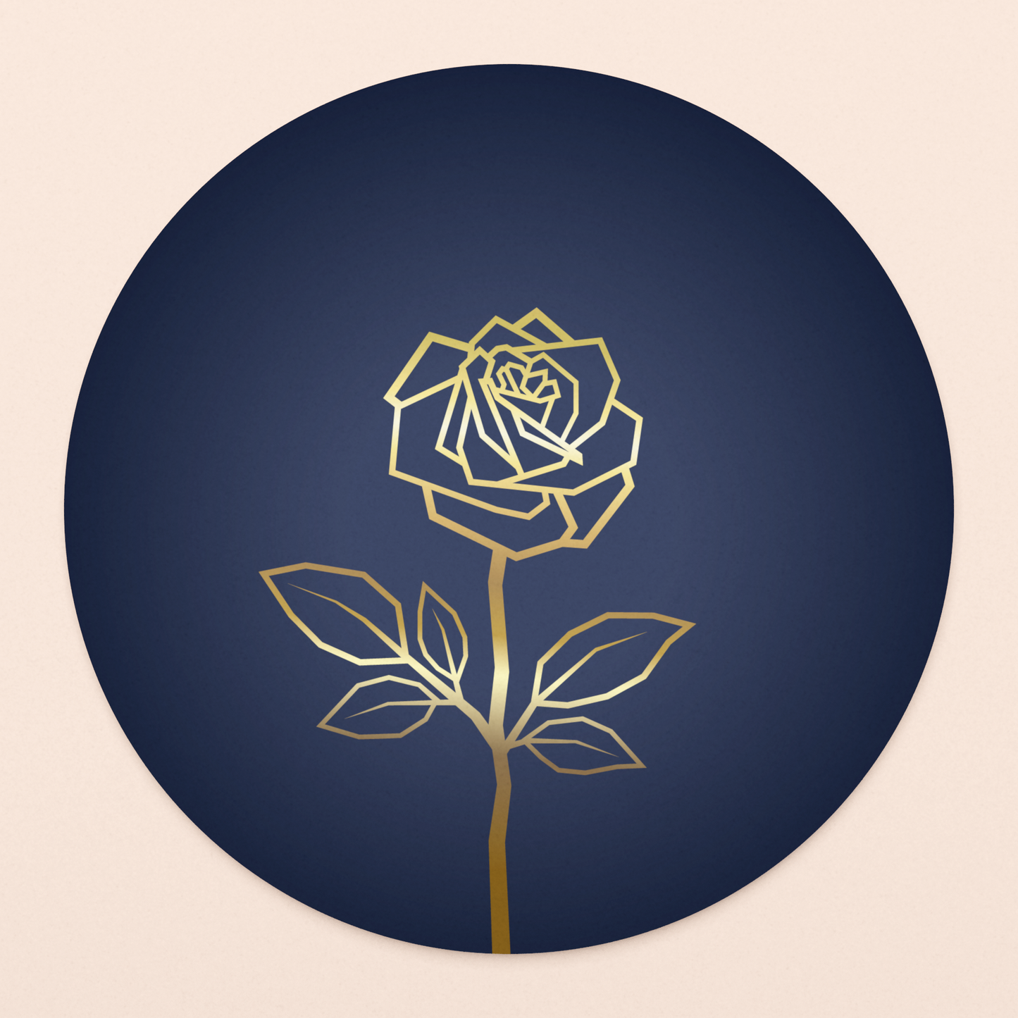 luxe kaart roos blauw met goud in vierkante envelop  