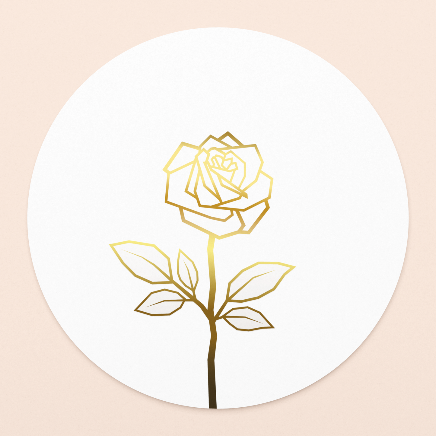 luxe wenskaart roos wit met goudfolie in vierkante envelop  