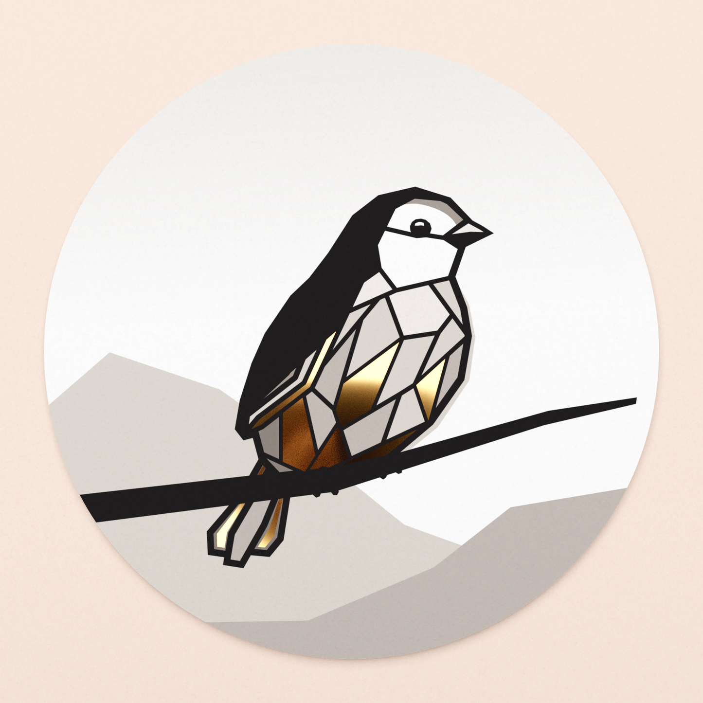 luxe kaart mus met goud in vierkante envelop  