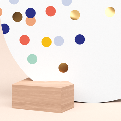 luxe ronde kaart confetti feest met houten kaarthouder
