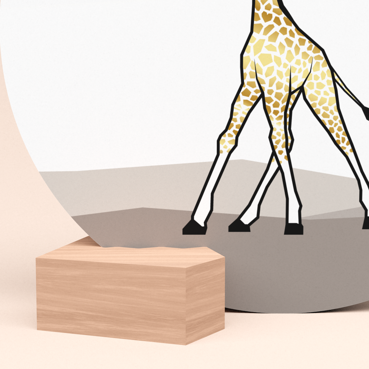 luxe ronde wenskaart girafje met design kaartblokje  