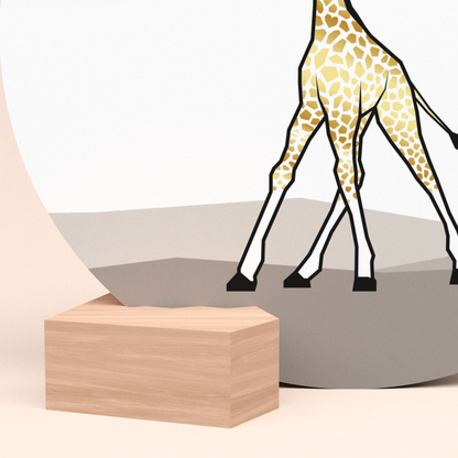 luxe ronde wenskaart girafje met design kaartblokje  