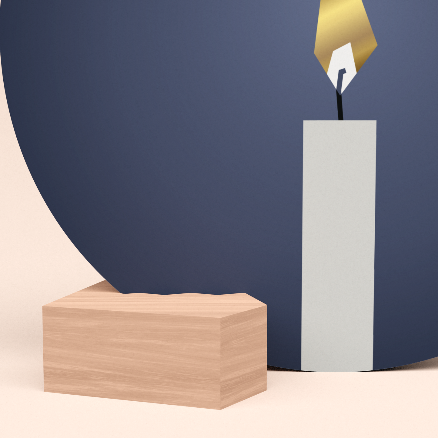 mooie ronde wenskaart kaarslicht met duurzame kaarthouder  