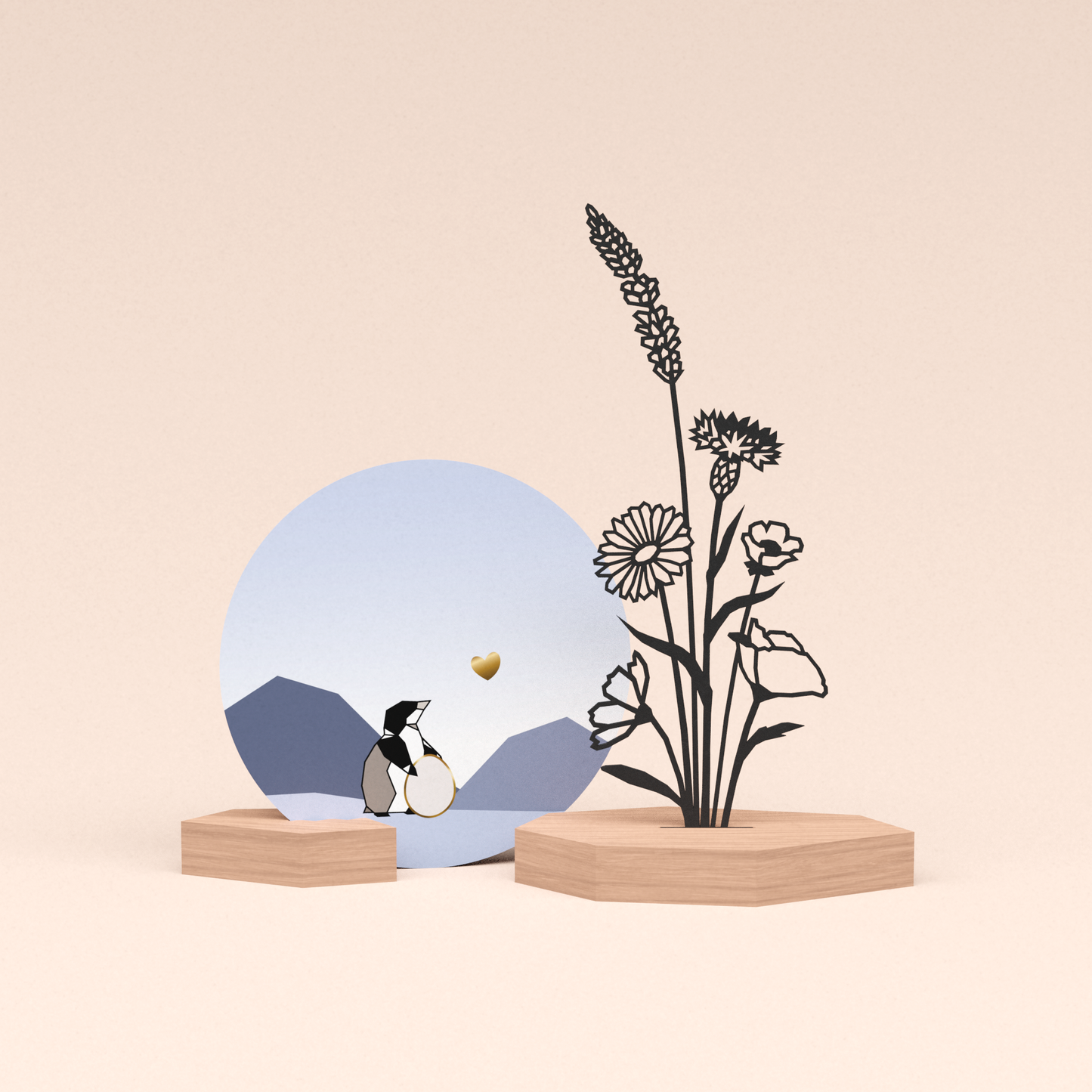 luxe cadeau kaarthouder met bloemenboeket illustratie en ronde kaart hoera een broertje of zusje 