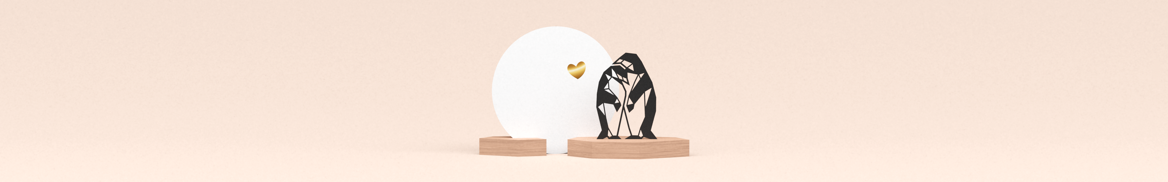 uniek liefdevol geschenk met twee pinguins en kaart met gouden hartje