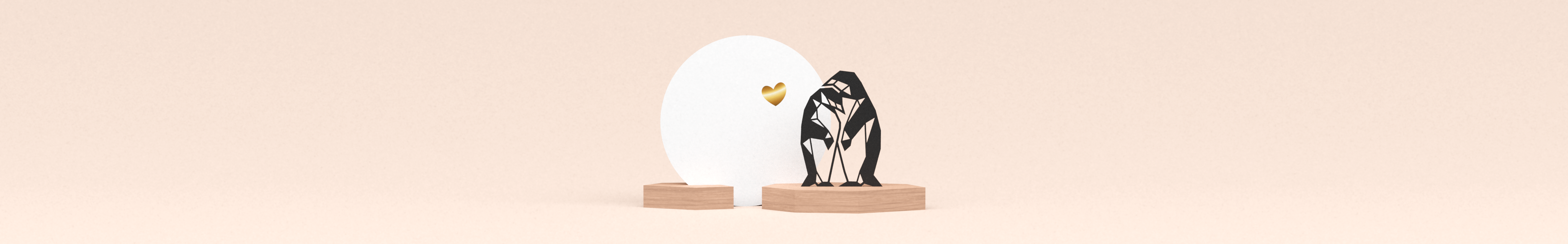 uniek liefdevol geschenk met twee pinguins en kaart met gouden hartje