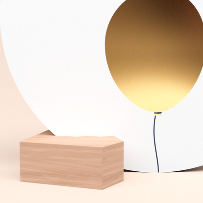 luxe ronde wenskaart tjiep hoera met design kaarthouder hout