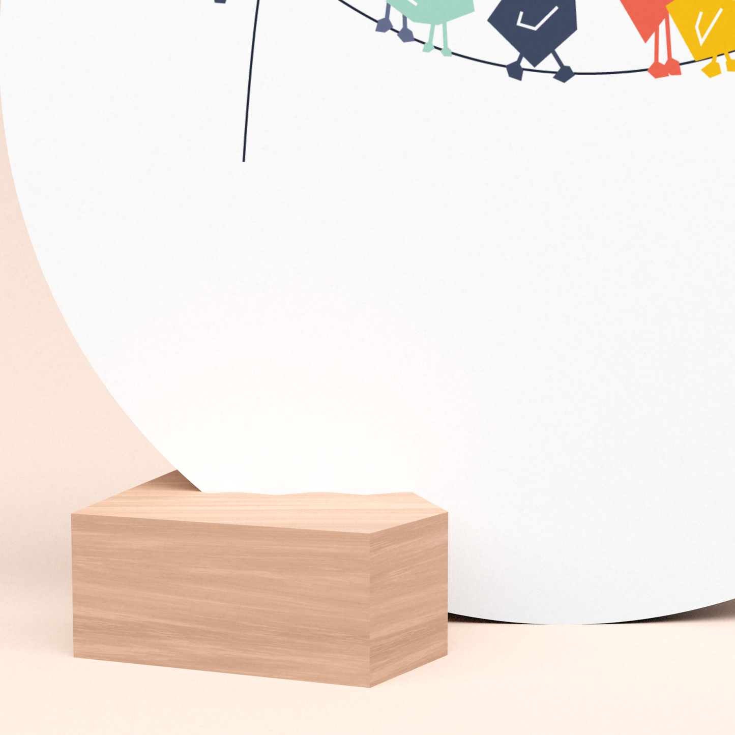 luxe ronde wenskaart tjieperdepiep hoera met design kaartblokje  