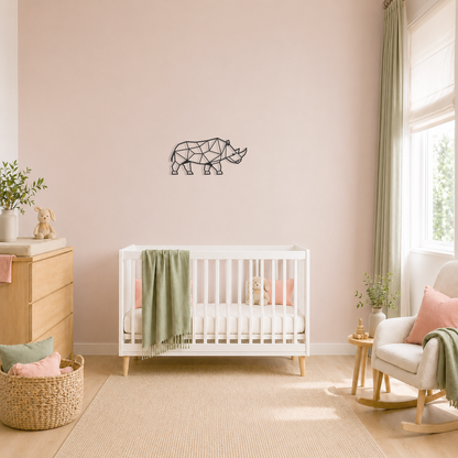 Wanddecoratie Neushoorn zwart