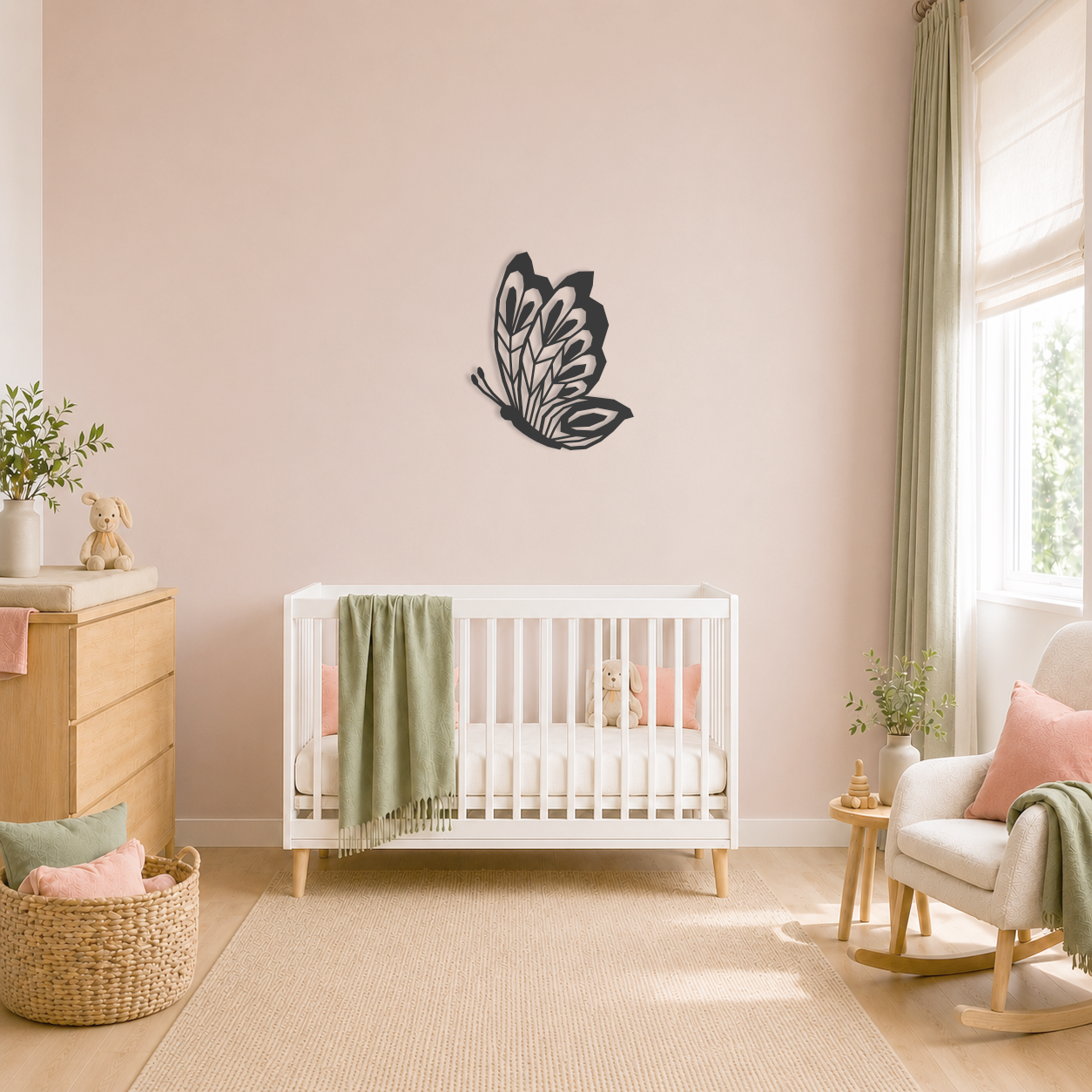 Wanddecoratie vlinder aan de muur