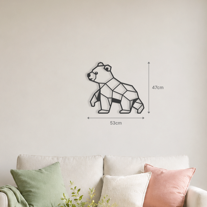 Wanddecoratie Beer zwart