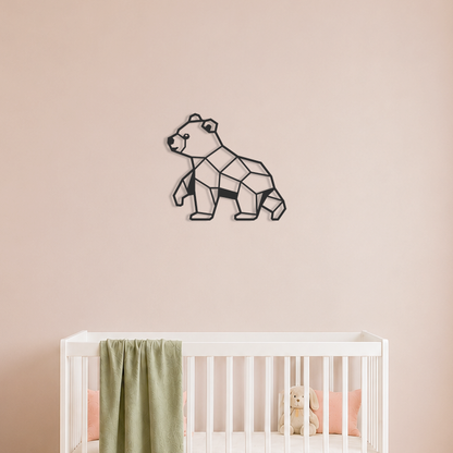 Wanddecoratie Beer zwart