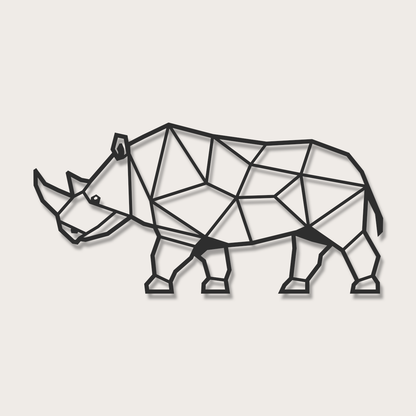 3D Wanddecoratie Neushoorn zwart