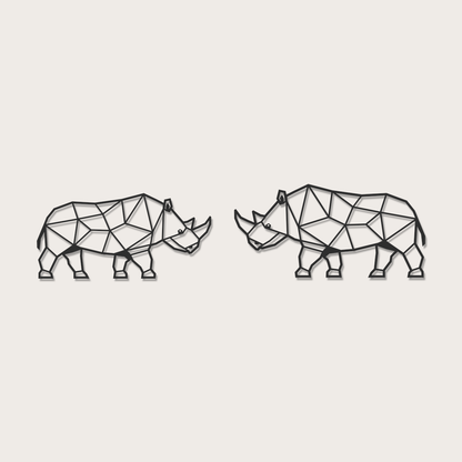 3D Wanddecoratie Neushoorn zwart