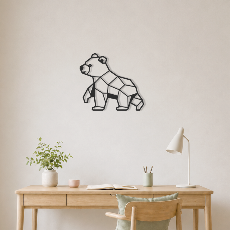 Wanddecoratie Beer zwart
