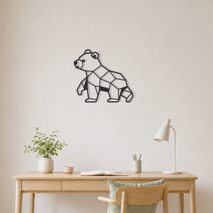 Wanddecoratie Beer zwart