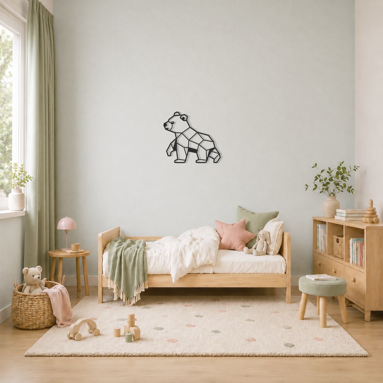 Wanddecoratie Beer zwart