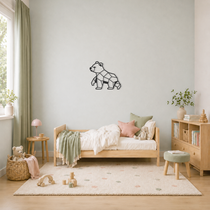 Wanddecoratie Beer zwart