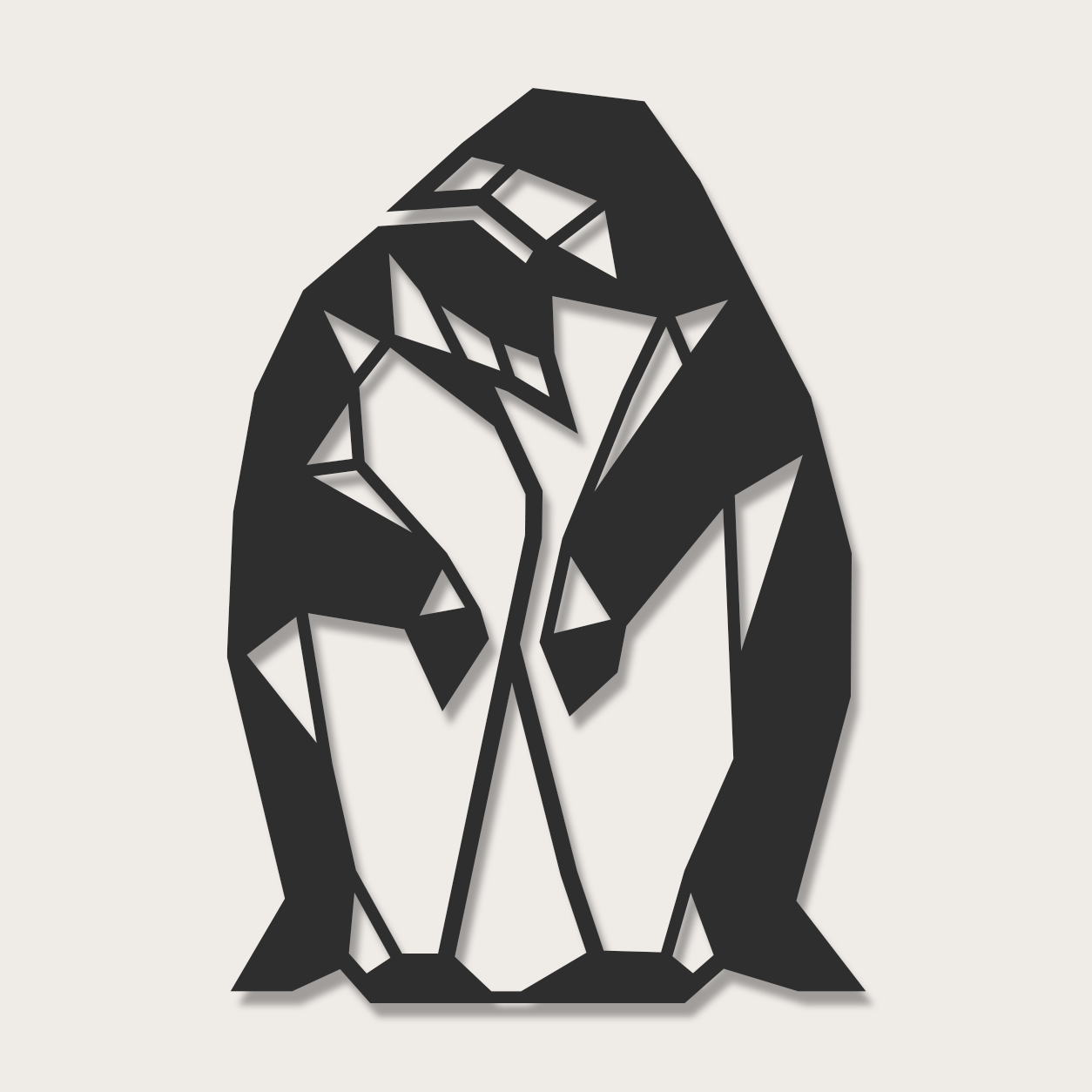3D Wanddecoratie Pinguins zwart